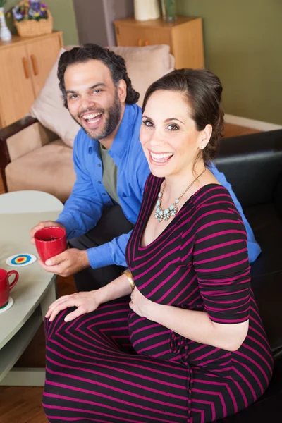 Laughing Expecting Couple — Stock Photo, Image