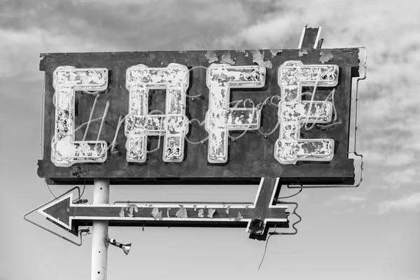 Czarno-białe Cafe znak — Zdjęcie stockowe