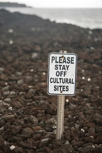 Warning Sign Shoreline — Stock Photo, Image