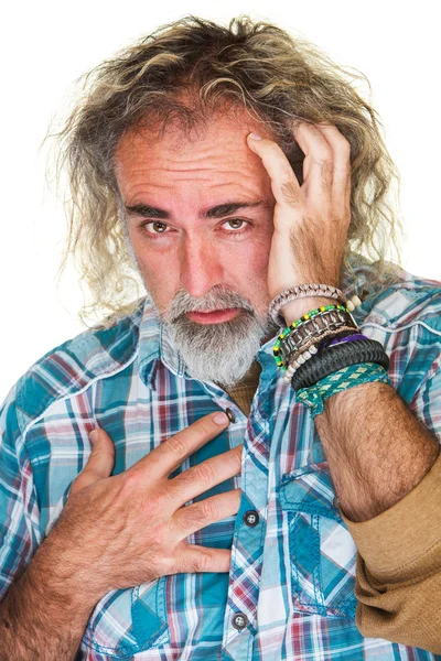 Hombre con el pelo largo —  Fotos de Stock