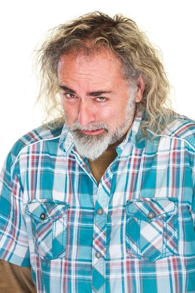 Frustrovaný vousatý muž — Stock fotografie