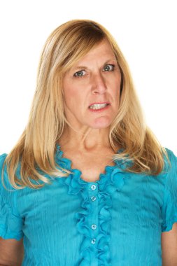 Mad Woman with Clenched Teeth clipart