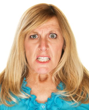 Mad Woman Scowling clipart