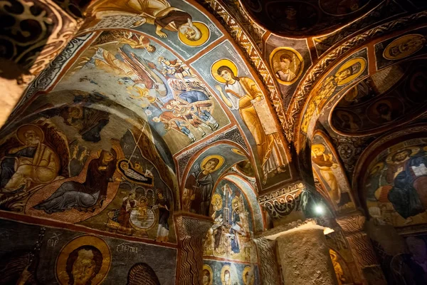 Detalhe de Carikli Kilise em Goreme, na Turquia — Fotografia de Stock