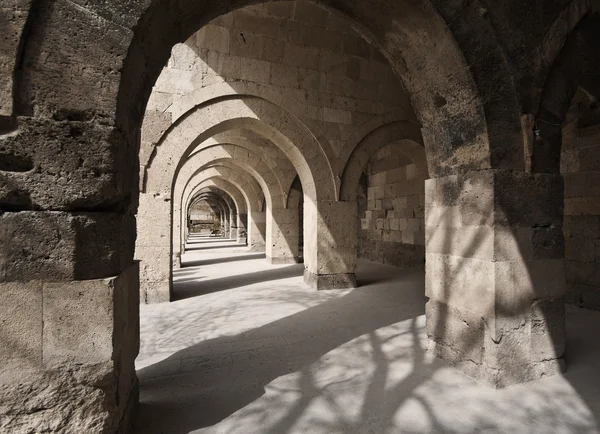 Stone Arches in Turkish Sultan Han Caravanserai — Stock Photo, Image