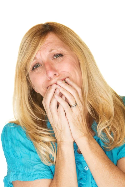 Emozionale donna bionda — Foto Stock