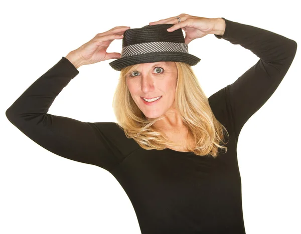 Isolated Dancer Holding Hat — Stock Photo, Image