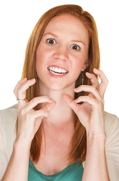 Furious Lady Gesturing — Stock Photo, Image