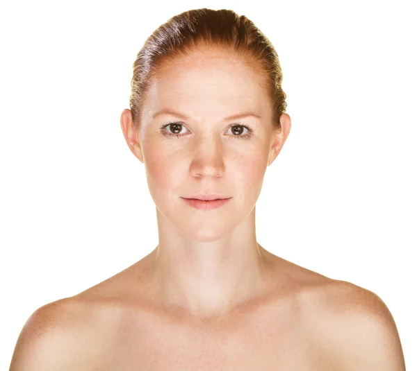 Mujer joven con hombros desnudos — Foto de Stock