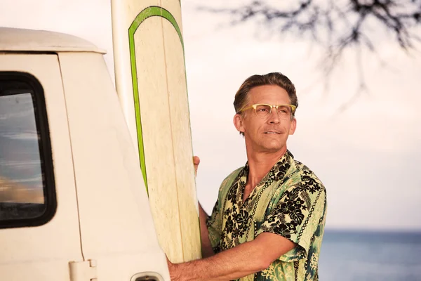 Proud Man with Surfboard — Stock Photo, Image