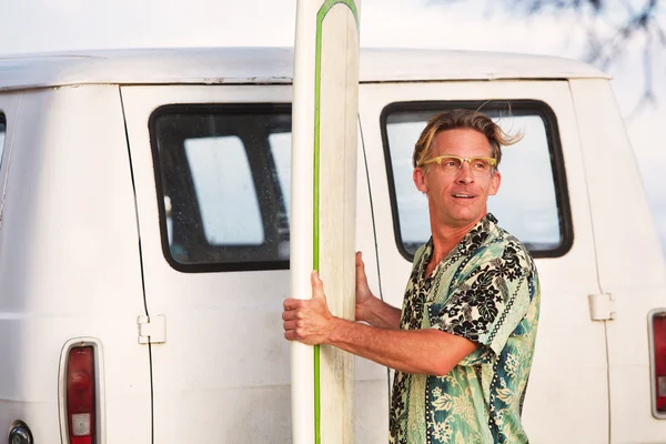 Vinden blåser på Surfer — Stockfoto