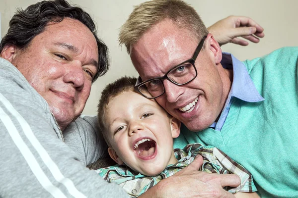 Gay Couple with Young Son — Stock Photo, Image