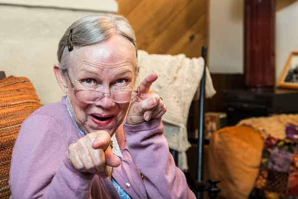 Old woman showing dance style — Stock Photo, Image