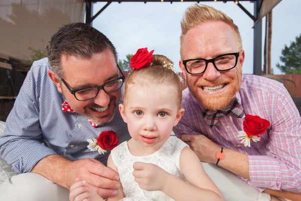 Gay Couple with Little Girl — Stock Photo, Image