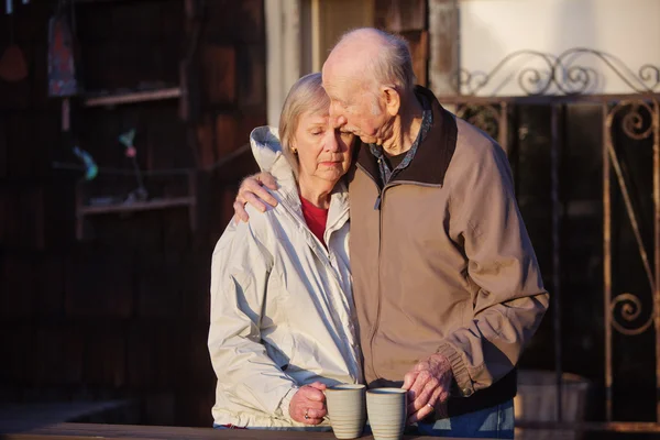 Depressed Woman with Husband — Stock Photo, Image