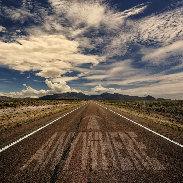 Road With the Word Anywhere — Stock Photo, Image