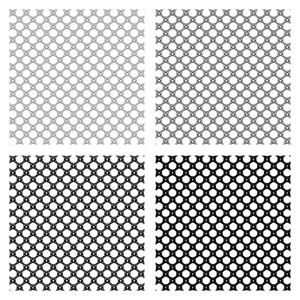 Conjunto de 4 patrones monocromáticos elegantes sin costura — Archivo Imágenes Vectoriales