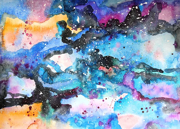 Akvarell galaxy illustration. — Stockfoto