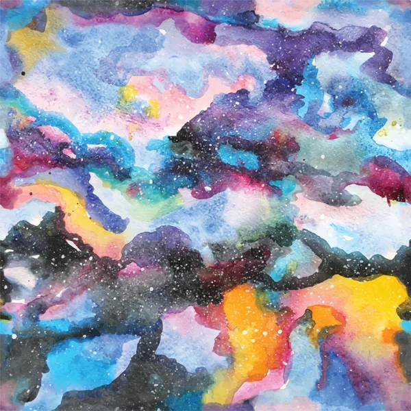 Illustration de galaxie aquarelle. Modèle sans couture . — Image vectorielle