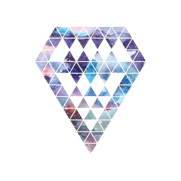 Diamond space design. Abstract watercolor ornament. — Stock Vector