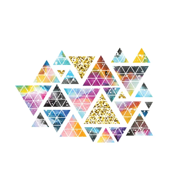 Diseño de espacio triangular. Adorno de acuarela abstracto . — Vector de stock