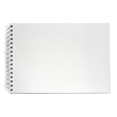 beyaz arkaplanda izole edilmiş not defteri.