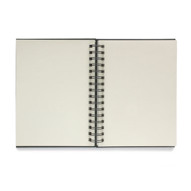 beyaz arkaplanda izole edilmiş not defteri.