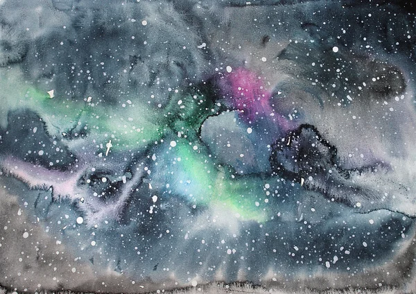 Watercolor galaxy illustration. — Stock Photo, Image