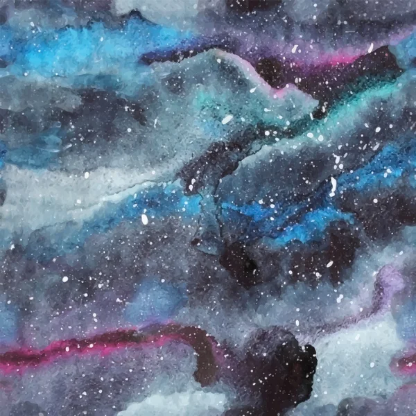 Illustration de galaxie aquarelle. Modèle sans couture . — Image vectorielle