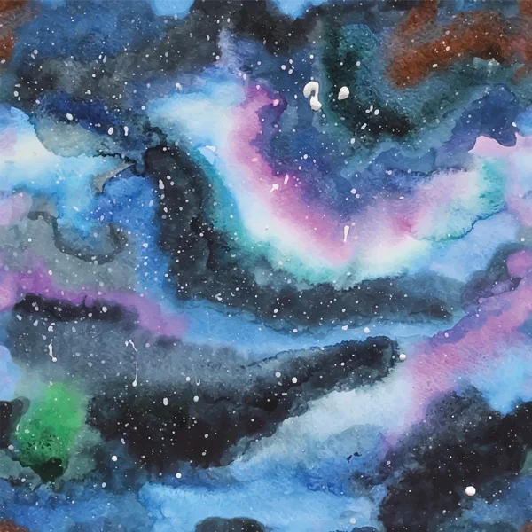 Ілюстрація акварельної галактики. Безшовний візерунок . — стоковий вектор