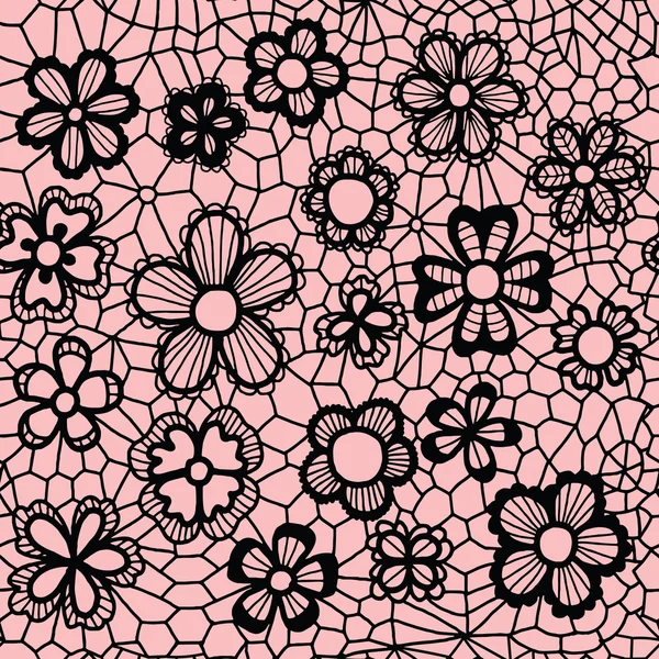 Dentelle motif sans couture avec des fleurs — Image vectorielle