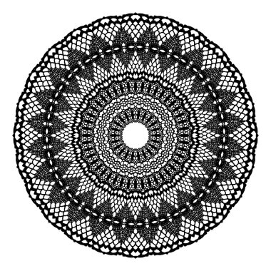 Siyah tığ işi bardak altlığı peçete