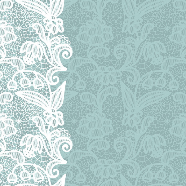 Seamless lace border. Invitation card.