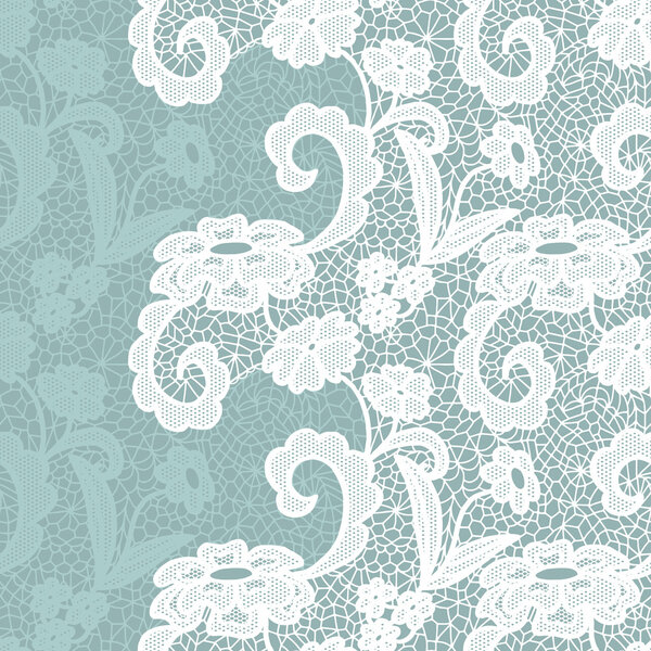 Seamless lace border. Invitation card.