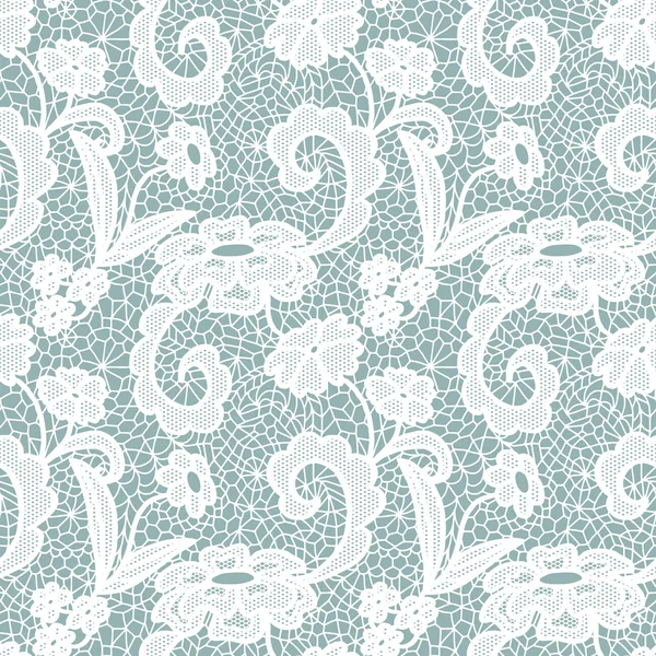 Lace seamless pattern with flowers — Stock Vector