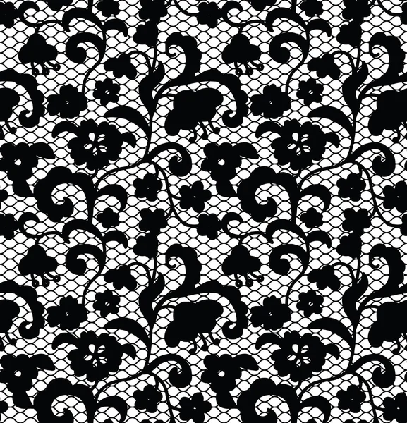 Lace seamless pattern with flowers — Stock Vector