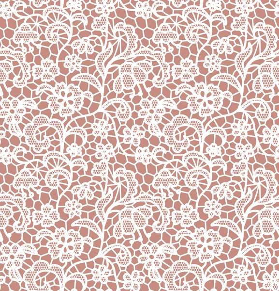 Lace seamless pattern with flowers — Stock Vector