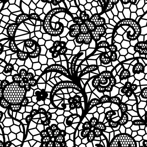 Lace seamless pattern with flowers — Stock Vector