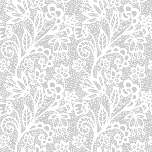 Lace seamless pattern with flowers — Stock Vector