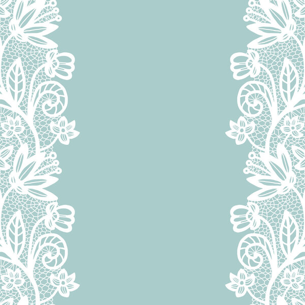 Seamless lace border. Invitation card.