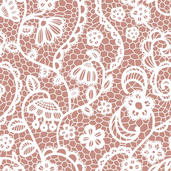 Encaje patrón sin costura con flores — Archivo Imágenes Vectoriales