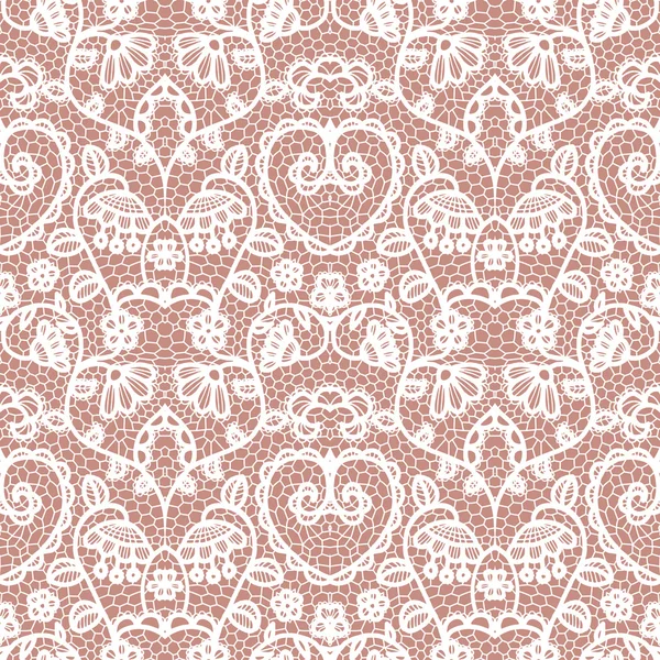 Lace seamless pattern with flowers — Stock Vector