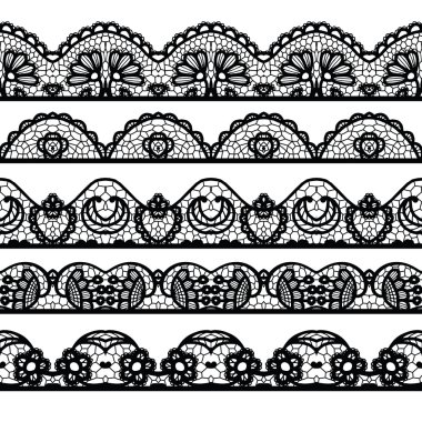 güzel dantel vektör süsler set