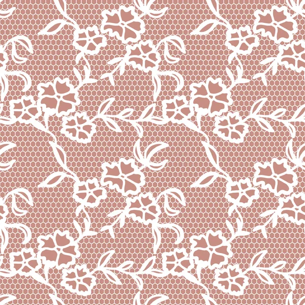 Lace seamless pattern with flowers — Stock Vector