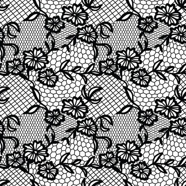 Dentelle motif sans couture avec des fleurs — Image vectorielle