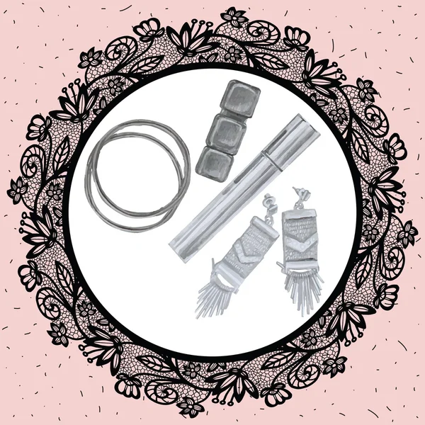 Conjunto de accesorios femeninos — Vector de stock