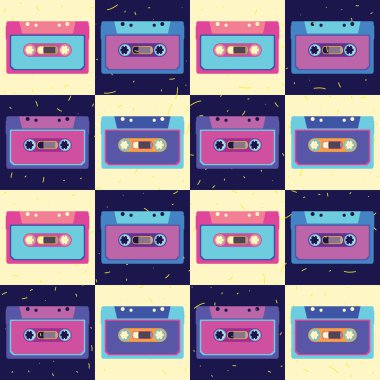 Düz tarzı Retro kaset. 