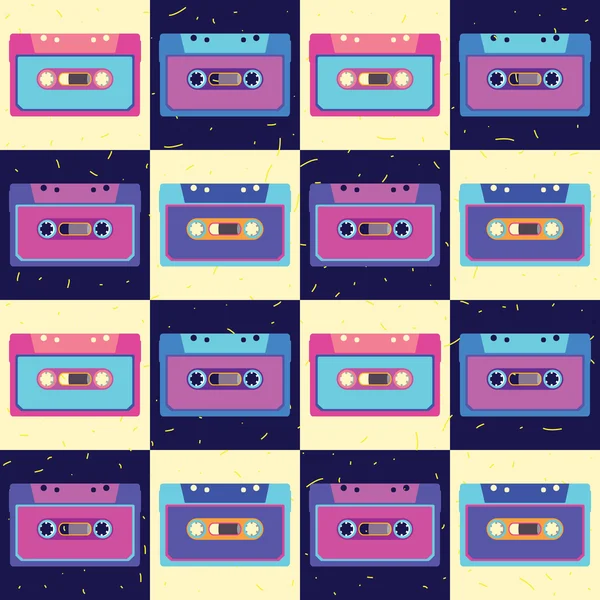 Retro cassettes in vlakke stijl. — Stockvector