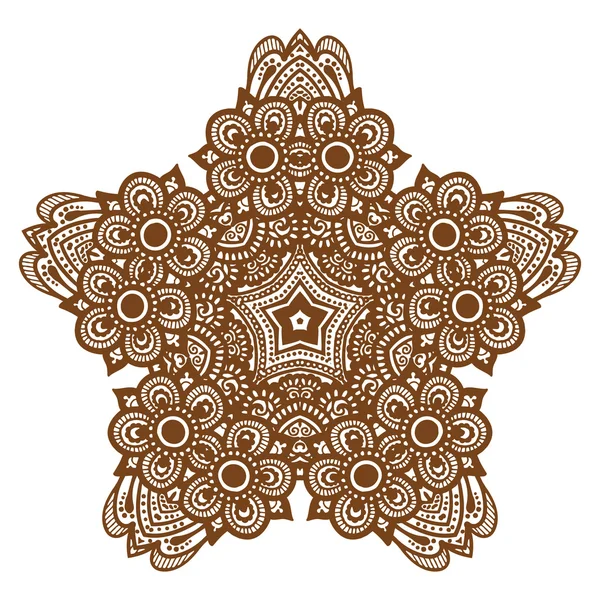 Ronde bruine mandala. — Stockvector