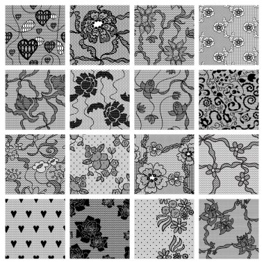 Lace seamless patterns clipart